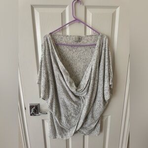 Chic Light Gray Women's Drape Blouse